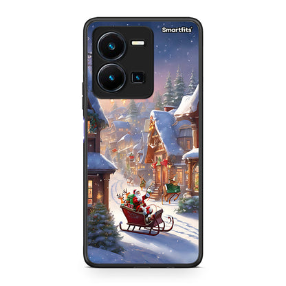 Θήκη Vivo Y35 Christmas Snow από τη Smartfits με σχέδιο στο πίσω μέρος και μαύρο περίβλημα | Vivo Y35 Christmas Snow Case with Colorful Back and Black Bezels