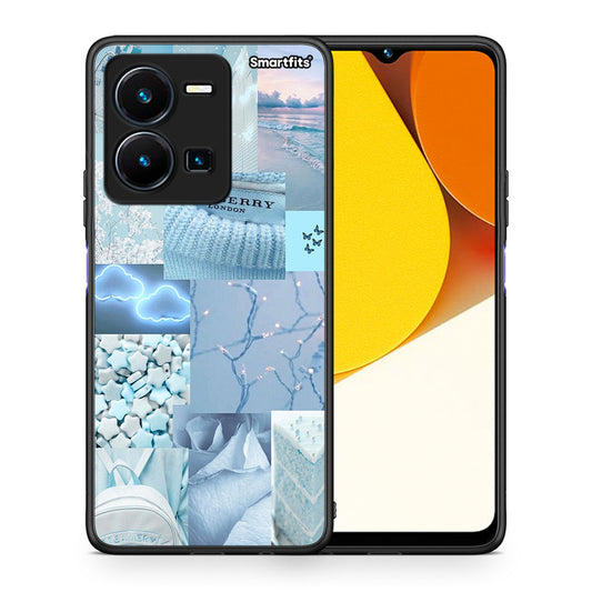 Θήκη Vivo Y35 Ciel Aesthetic Collage από τη Smartfits με σχέδιο στο πίσω μέρος και μαύρο περίβλημα | Vivo Y35 Ciel Aesthetic Collage Case with Colorful Back and Black Bezels