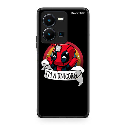 Θήκη Vivo Y35 Unicorn Deadpool από τη Smartfits με σχέδιο στο πίσω μέρος και μαύρο περίβλημα | Vivo Y35 Unicorn Deadpool Case with Colorful Back and Black Bezels