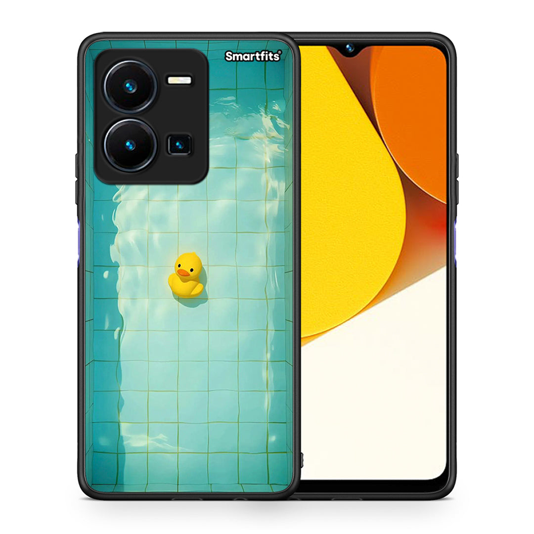 Θήκη Vivo Y35 Yellow Duck από τη Smartfits με σχέδιο στο πίσω μέρος και μαύρο περίβλημα | Vivo Y35 Yellow Duck Case with Colorful Back and Black Bezels