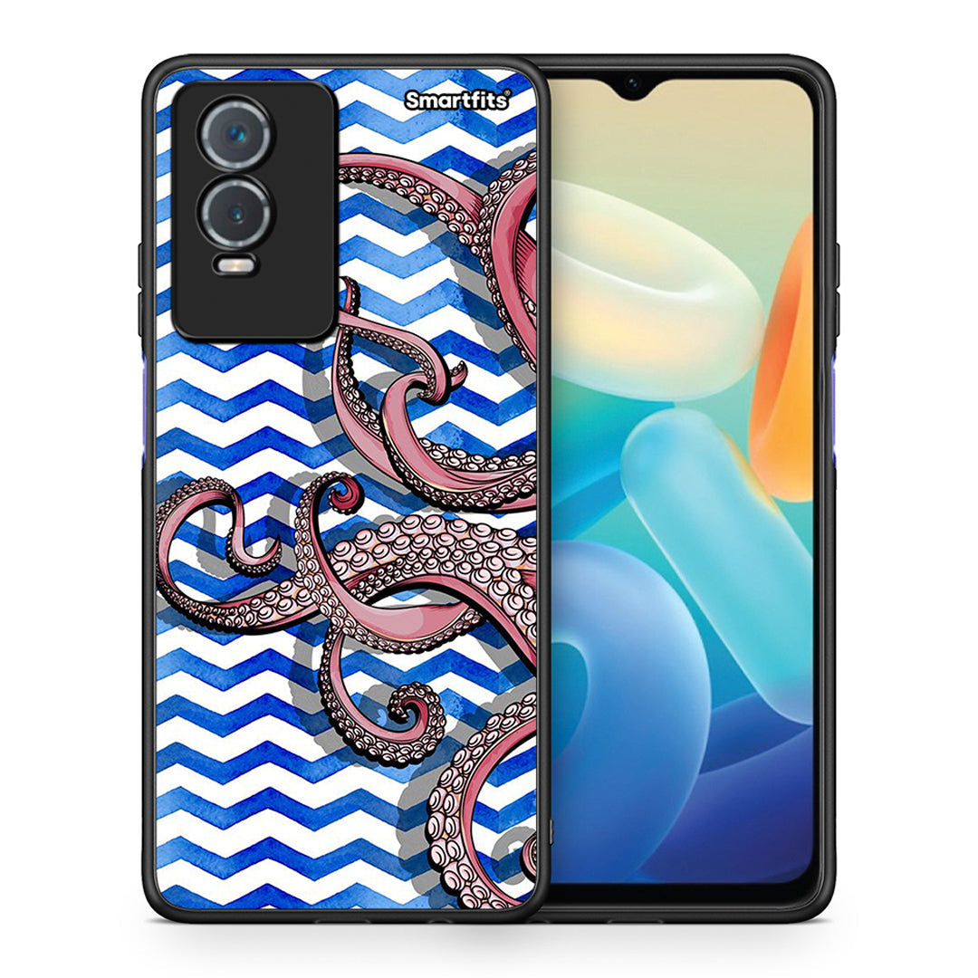 Θήκη Vivo Y76 5G / Y76s / Y74s Chevron Devilfish από τη Smartfits με σχέδιο στο πίσω μέρος και μαύρο περίβλημα | Vivo Y76 5G / Y76s / Y74s Chevron Devilfish case with colorful back and black bezels