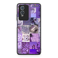 Thumbnail for Vivo Y76 5G / Y76s / Y74s Purple Aesthetic Collage θήκη από τη Smartfits με σχέδιο στο πίσω μέρος και μαύρο περίβλημα | Smartphone case with colorful back and black bezels by Smartfits