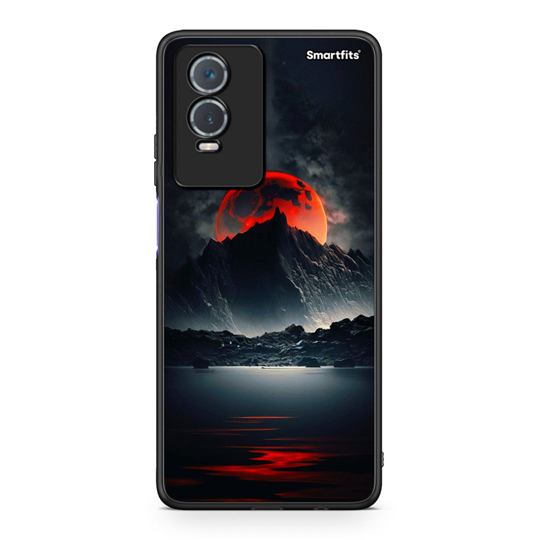 Vivo Y76 5G / Y76s / Y74s Red Full Moon θήκη από τη Smartfits με σχέδιο στο πίσω μέρος και μαύρο περίβλημα | Smartphone case with colorful back and black bezels by Smartfits