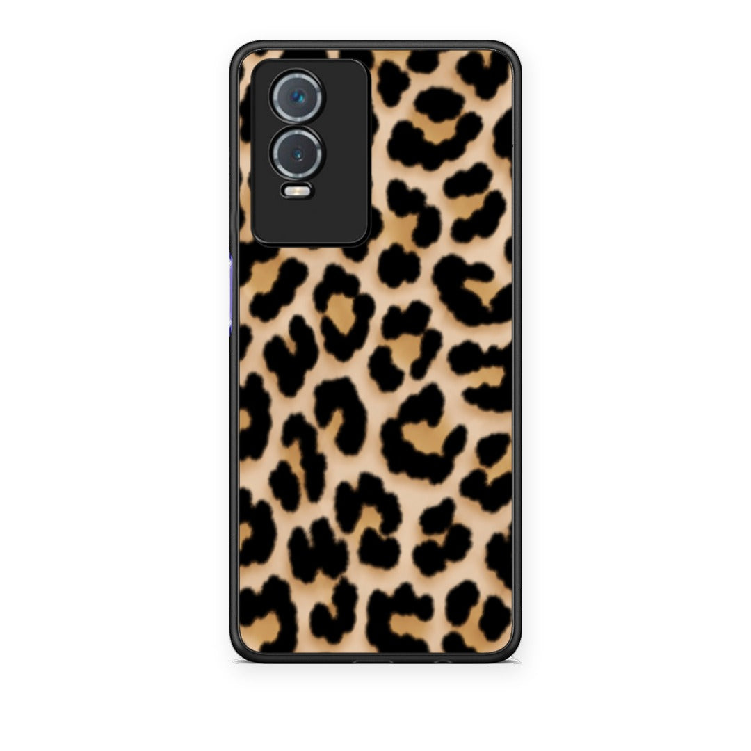 Θήκη Vivo Y76 5G / Y76s / Y74s Leopard Print Tan Small από τη Smartfits με σχέδιο στο πίσω μέρος και μαύρο περίβλημα | Vivo Y76 5G / Y76s / Y74s Leopard Print Tan Small case with colorful back and black bezels