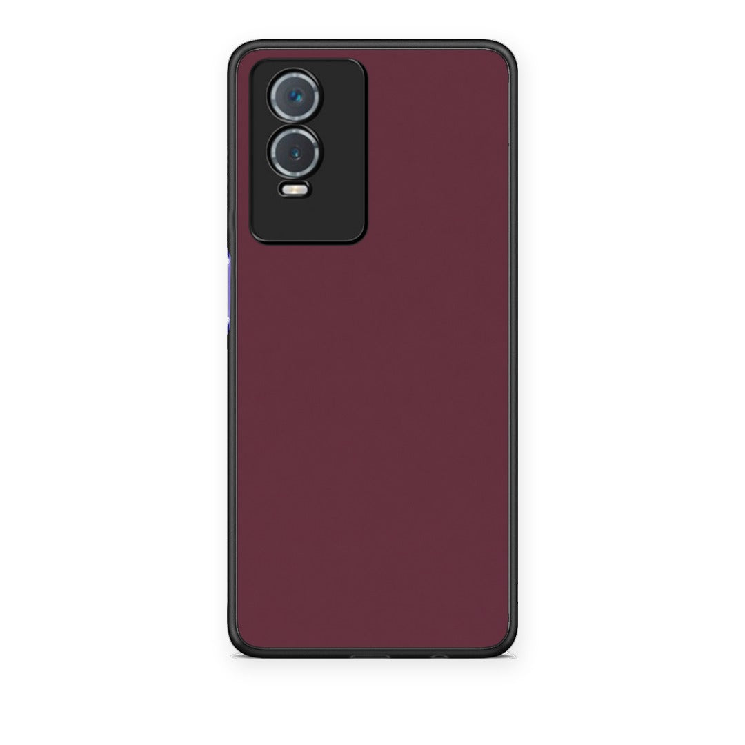 Θήκη Vivo Y76 5G / Y76s / Y74s Muted Burgundy από τη Smartfits με σχέδιο στο πίσω μέρος και μαύρο περίβλημα | Vivo Y76 5G / Y76s / Y74s Muted Burgundy case with colorful back and black bezels