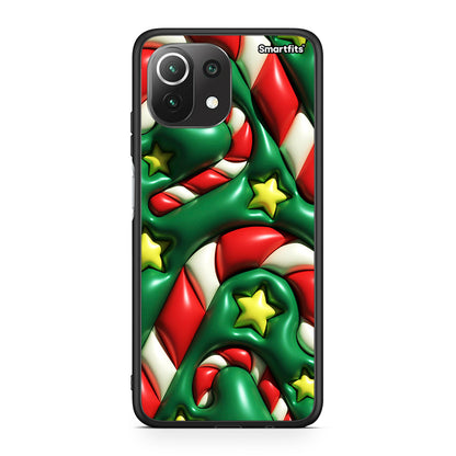Xiaomi 11 Lite/Mi 11 Lite Christmas Bubbles θήκη από τη Smartfits με σχέδιο στο πίσω μέρος και μαύρο περίβλημα | Smartphone case with colorful back and black bezels by Smartfits