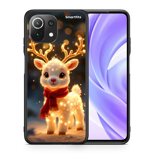 Θήκη Xiaomi 11 Lite/Mi 11 Lite Christmas Cutie από τη Smartfits με σχέδιο στο πίσω μέρος και μαύρο περίβλημα | Xiaomi 11 Lite/Mi 11 Lite Christmas Cutie case with colorful back and black bezels