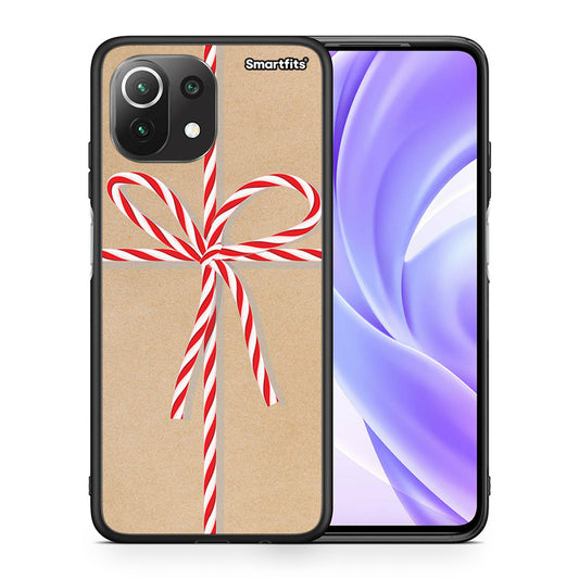 Θήκη Xiaomi 11 Lite/Mi 11 Lite Christmas Gift από τη Smartfits με σχέδιο στο πίσω μέρος και μαύρο περίβλημα | Xiaomi 11 Lite/Mi 11 Lite Christmas Gift case with colorful back and black bezels