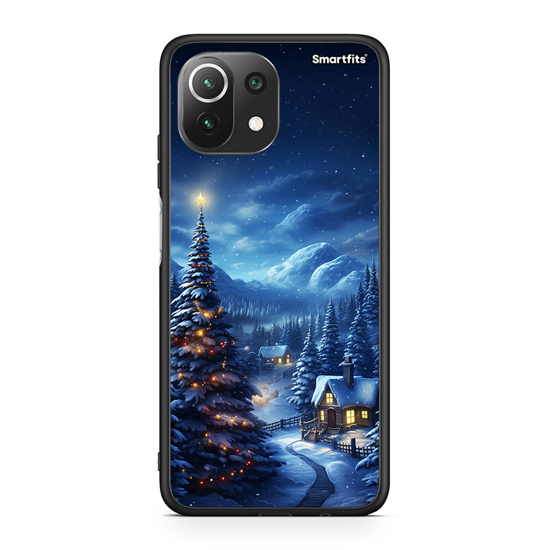 Xiaomi 11 Lite/Mi 11 Lite Christmas Scenery θήκη από τη Smartfits με σχέδιο στο πίσω μέρος και μαύρο περίβλημα | Smartphone case with colorful back and black bezels by Smartfits