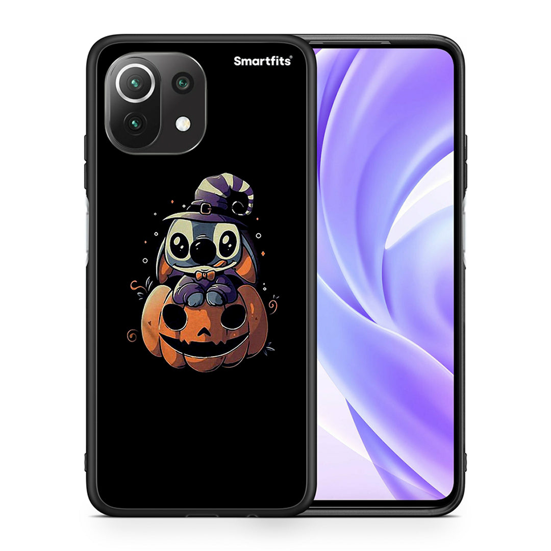 Θήκη Xiaomi 11 Lite/Mi 11 Lite Halloween Stitch από τη Smartfits με σχέδιο στο πίσω μέρος και μαύρο περίβλημα | Xiaomi 11 Lite/Mi 11 Lite Halloween Stitch case with colorful back and black bezels