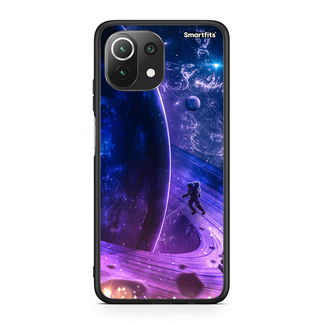 Xiaomi 11 Lite/Mi 11 Lite Lost Astronaut θήκη από τη Smartfits με σχέδιο στο πίσω μέρος και μαύρο περίβλημα | Smartphone case with colorful back and black bezels by Smartfits