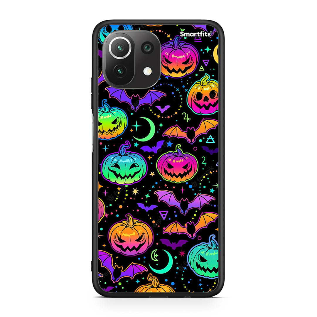 Xiaomi 11 Lite/Mi 11 Lite Neon Halloween θήκη από τη Smartfits με σχέδιο στο πίσω μέρος και μαύρο περίβλημα | Smartphone case with colorful back and black bezels by Smartfits