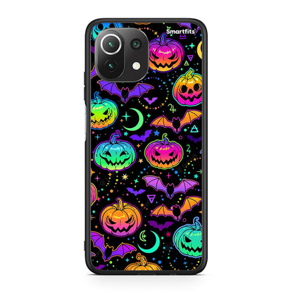Xiaomi 11 Lite/Mi 11 Lite Neon Halloween θήκη από τη Smartfits με σχέδιο στο πίσω μέρος και μαύρο περίβλημα | Smartphone case with colorful back and black bezels by Smartfits