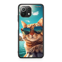 Thumbnail for Xiaomi 11 Lite/Mi 11 Lite Summer Cat θήκη από τη Smartfits με σχέδιο στο πίσω μέρος και μαύρο περίβλημα | Smartphone case with colorful back and black bezels by Smartfits