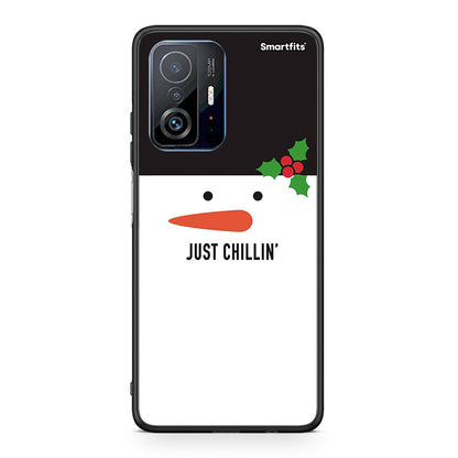 Xiaomi 11T/11T Pro Christmas Chillin θήκη από τη Smartfits με σχέδιο στο πίσω μέρος και μαύρο περίβλημα | Smartphone case with colorful back and black bezels by Smartfits