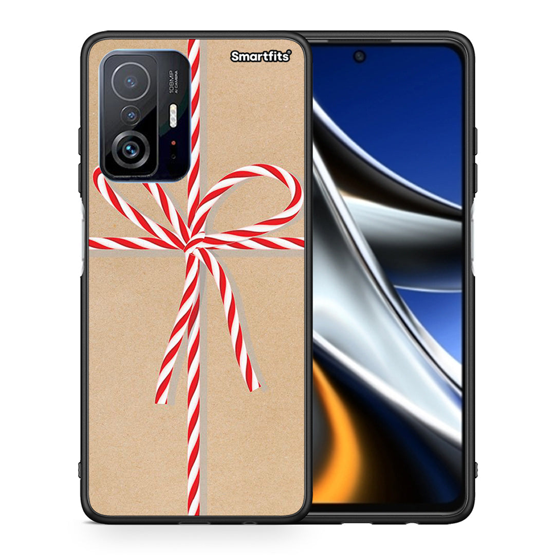 Θήκη Xiaomi 11T/11T Pro Christmas Gift από τη Smartfits με σχέδιο στο πίσω μέρος και μαύρο περίβλημα | Xiaomi 11T/11T Pro Christmas Gift case with colorful back and black bezels