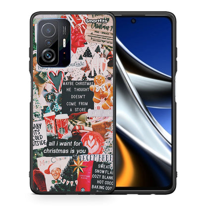 Θήκη Xiaomi 11T/11T Pro Christmas Happiness από τη Smartfits με σχέδιο στο πίσω μέρος και μαύρο περίβλημα | Xiaomi 11T/11T Pro Christmas Happiness case with colorful back and black bezels