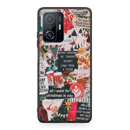 Xiaomi 11T/11T Pro Christmas Happiness θήκη από τη Smartfits με σχέδιο στο πίσω μέρος και μαύρο περίβλημα | Smartphone case with colorful back and black bezels by Smartfits