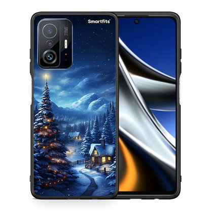 Θήκη Xiaomi 11T/11T Pro Christmas Scenery από τη Smartfits με σχέδιο στο πίσω μέρος και μαύρο περίβλημα | Xiaomi 11T/11T Pro Christmas Scenery case with colorful back and black bezels