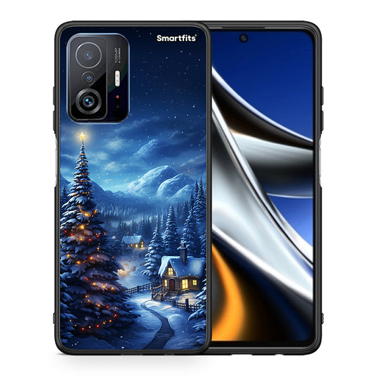 Θήκη Xiaomi 11T/11T Pro Christmas Scenery από τη Smartfits με σχέδιο στο πίσω μέρος και μαύρο περίβλημα | Xiaomi 11T/11T Pro Christmas Scenery case with colorful back and black bezels