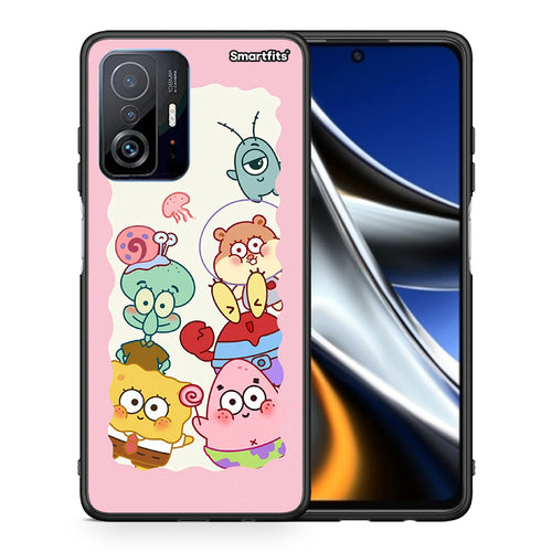 Θήκη Xiaomi 11T/11T Pro Cute Companion από τη Smartfits με σχέδιο στο πίσω μέρος και μαύρο περίβλημα | Xiaomi 11T/11T Pro Cute Companion case with colorful back and black bezels