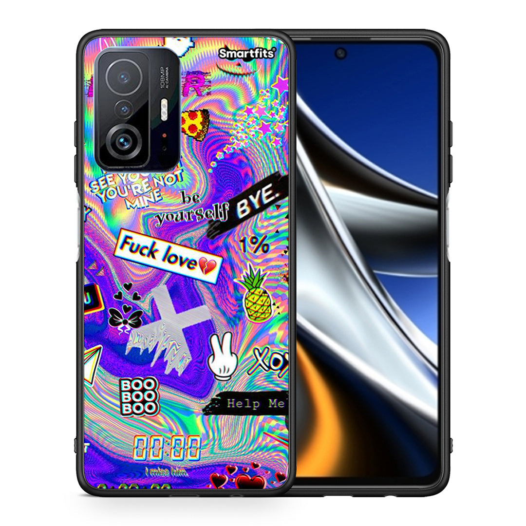 Θήκη Xiaomi 11T/11T Pro Game Over από τη Smartfits με σχέδιο στο πίσω μέρος και μαύρο περίβλημα | Xiaomi 11T/11T Pro Game Over case with colorful back and black bezels