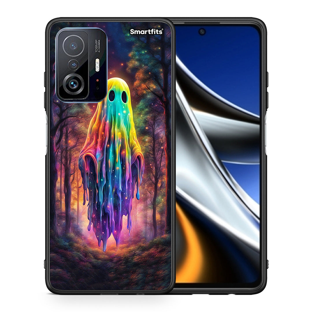 Θήκη Xiaomi 11T/11T Pro Halloween Ghost από τη Smartfits με σχέδιο στο πίσω μέρος και μαύρο περίβλημα | Xiaomi 11T/11T Pro Halloween Ghost case with colorful back and black bezels