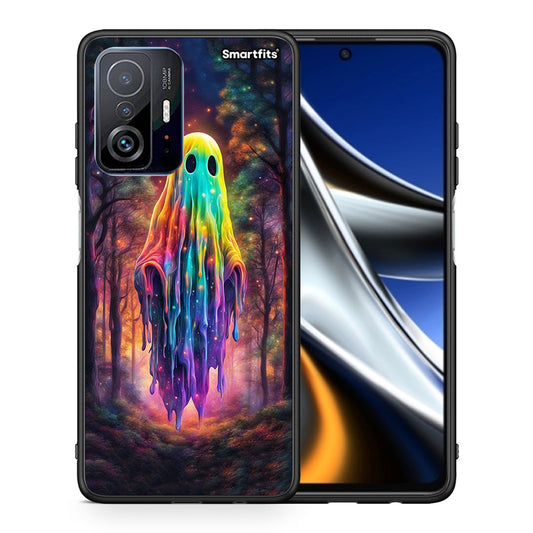 Θήκη Xiaomi 11T/11T Pro Halloween Ghost από τη Smartfits με σχέδιο στο πίσω μέρος και μαύρο περίβλημα | Xiaomi 11T/11T Pro Halloween Ghost case with colorful back and black bezels