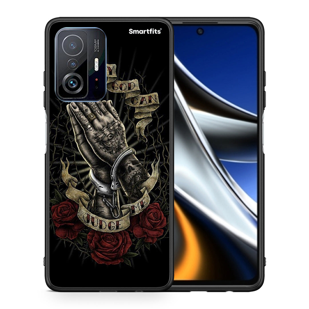 Θήκη Xiaomi 11T/11T Pro Judge By God από τη Smartfits με σχέδιο στο πίσω μέρος και μαύρο περίβλημα | Xiaomi 11T/11T Pro Judge By God case with colorful back and black bezels