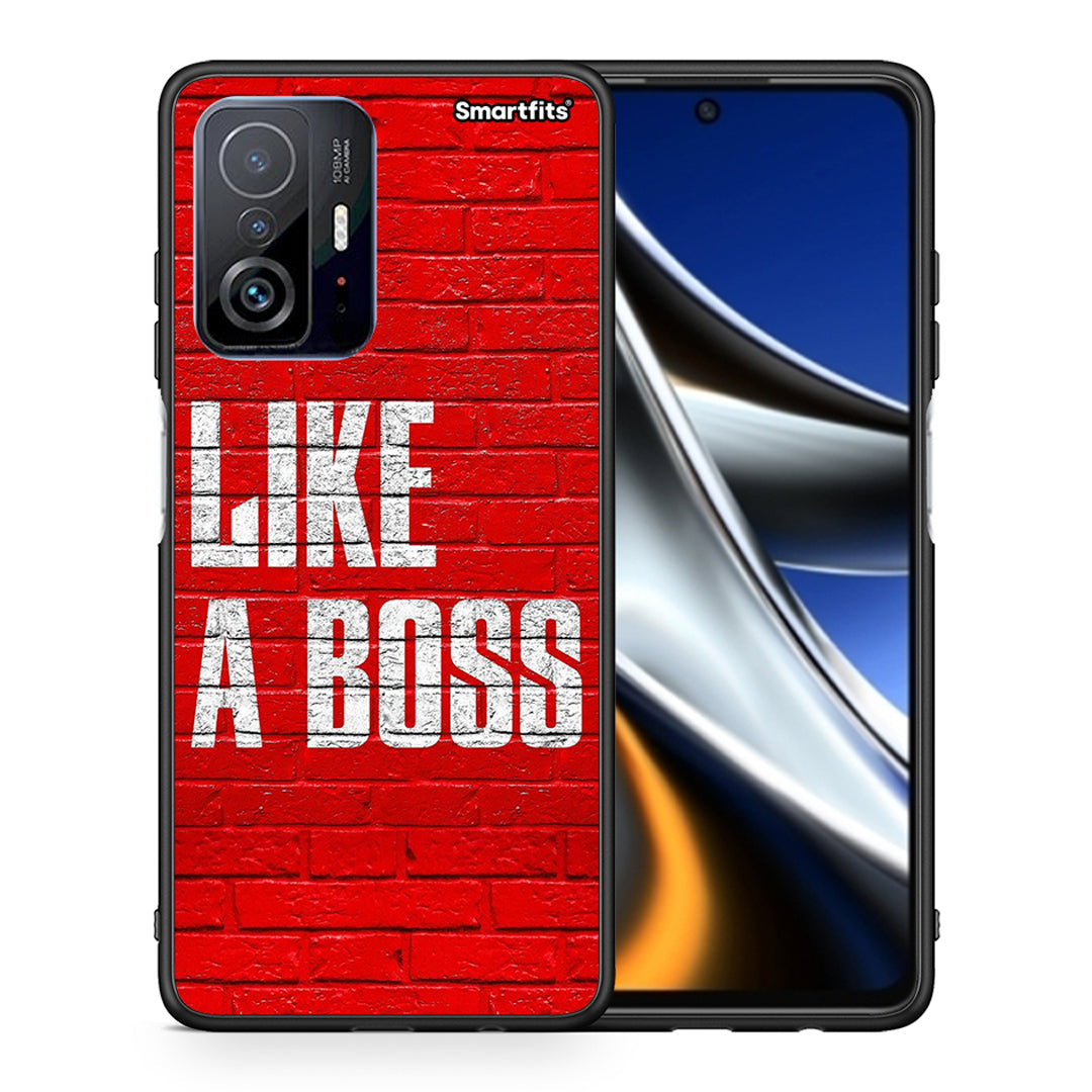 Θήκη Xiaomi 11T/11T Pro Like A Boss από τη Smartfits με σχέδιο στο πίσω μέρος και μαύρο περίβλημα | Xiaomi 11T/11T Pro Like A Boss case with colorful back and black bezels