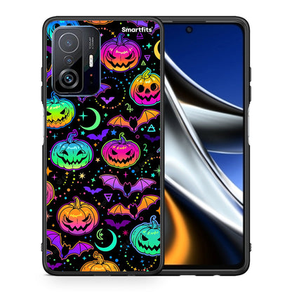 Θήκη Xiaomi 11T/11T Pro Neon Halloween από τη Smartfits με σχέδιο στο πίσω μέρος και μαύρο περίβλημα | Xiaomi 11T/11T Pro Neon Halloween case with colorful back and black bezels