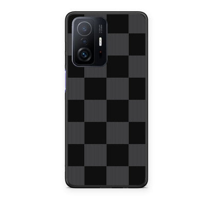 Θήκη Xiaomi 11T / 11T Pro Black and Charcoal Striped Checks από τη Smartfits με σχέδιο στο πίσω μέρος και μαύρο περίβλημα | Xiaomi 11T / 11T Pro Black and Charcoal Striped Checks case with colorful back and black bezels