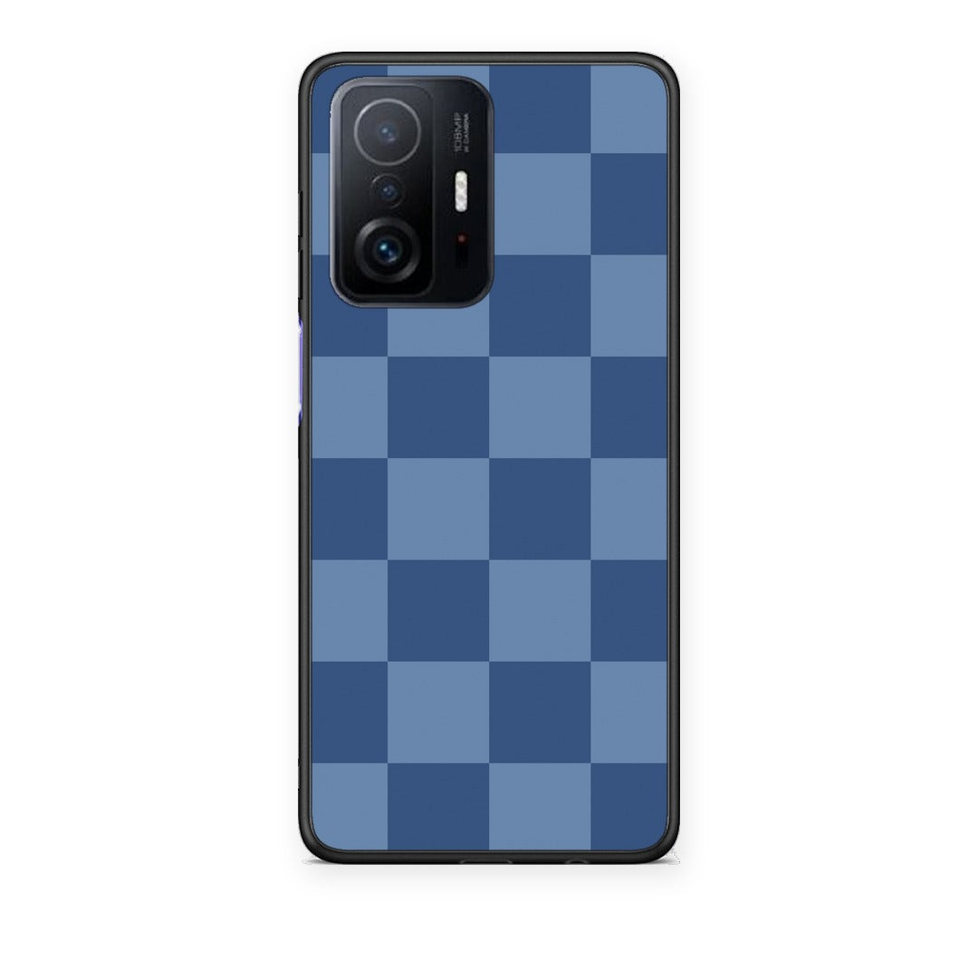 Θήκη Xiaomi 11T / 11T Pro Denim Blue Checkerboard από τη Smartfits με σχέδιο στο πίσω μέρος και μαύρο περίβλημα | Xiaomi 11T / 11T Pro Denim Blue Checkerboard case with colorful back and black bezels