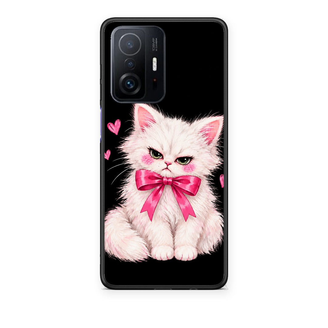 Θήκη Xiaomi 11T / 11T Pro Grumpy Party Kitten on Black από τη Smartfits με σχέδιο στο πίσω μέρος και μαύρο περίβλημα | Xiaomi 11T / 11T Pro Grumpy Party Kitten on Black case with colorful back and black bezels