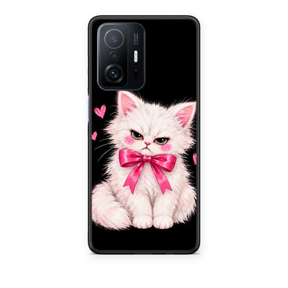 Θήκη Xiaomi 11T / 11T Pro Grumpy Party Kitten on Black από τη Smartfits με σχέδιο στο πίσω μέρος και μαύρο περίβλημα | Xiaomi 11T / 11T Pro Grumpy Party Kitten on Black case with colorful back and black bezels