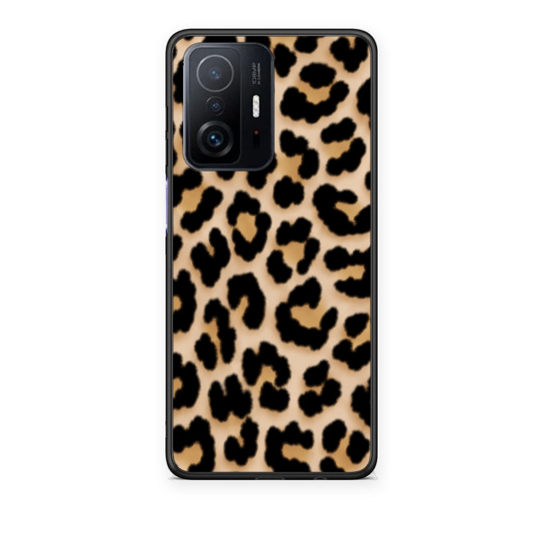 Θήκη Xiaomi 11T / 11T Pro Leopard Print Tan Small από τη Smartfits με σχέδιο στο πίσω μέρος και μαύρο περίβλημα | Xiaomi 11T / 11T Pro Leopard Print Tan Small case with colorful back and black bezels