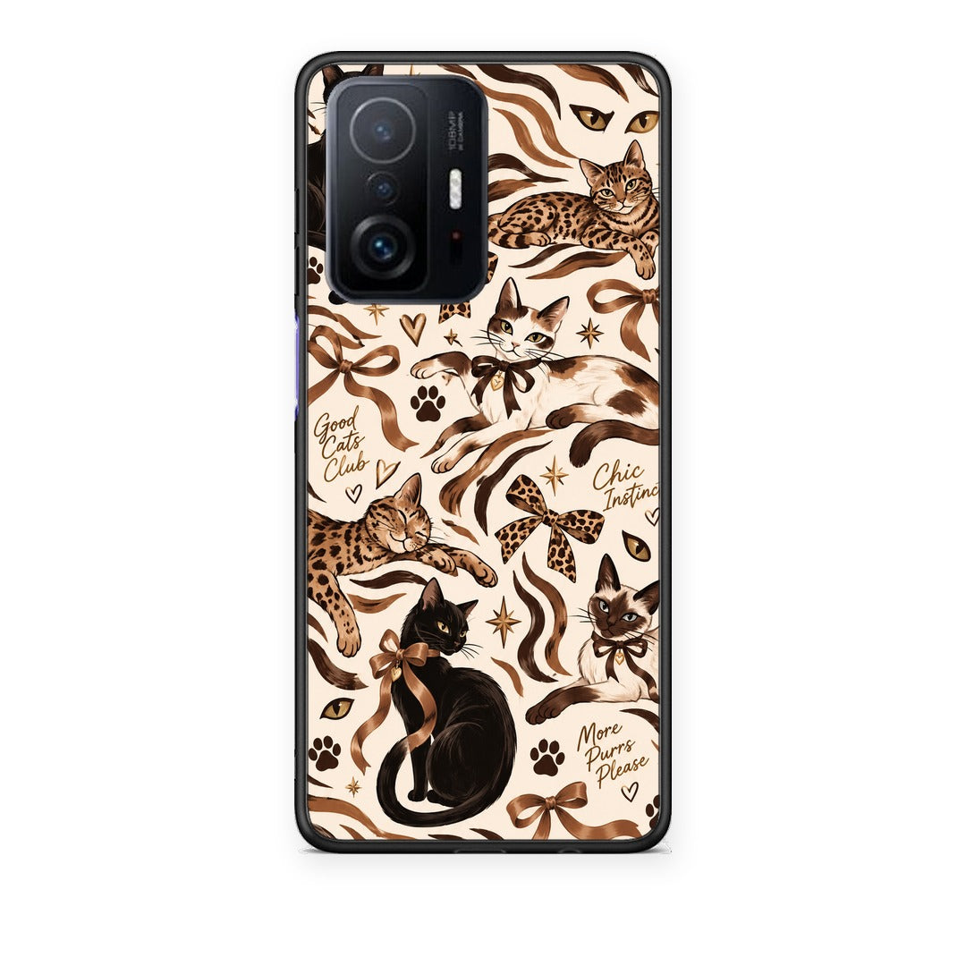 Θήκη Xiaomi 11T / 11T Pro Wild Cats and Animal Print Collage από τη Smartfits με σχέδιο στο πίσω μέρος και μαύρο περίβλημα | Xiaomi 11T / 11T Pro Wild Cats and Animal Print Collage case with colorful back and black bezels