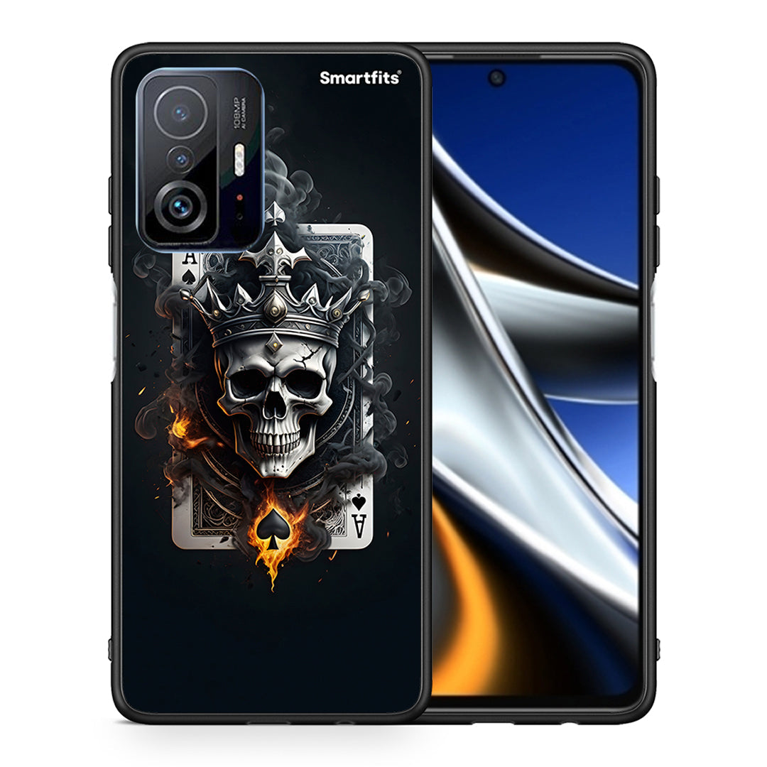 Θήκη Xiaomi 11T/11T Pro Skull King Ace από τη Smartfits με σχέδιο στο πίσω μέρος και μαύρο περίβλημα | Xiaomi 11T/11T Pro Skull King Ace case with colorful back and black bezels
