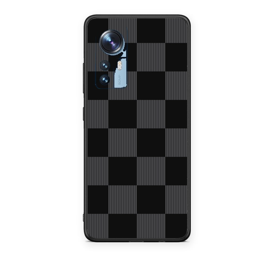 Θήκη Xiaomi 12 / 12X 5G Black and Charcoal Striped Checks από τη Smartfits με σχέδιο στο πίσω μέρος και μαύρο περίβλημα | Xiaomi 12 / 12X 5G Black and Charcoal Striped Checks case with colorful back and black bezels