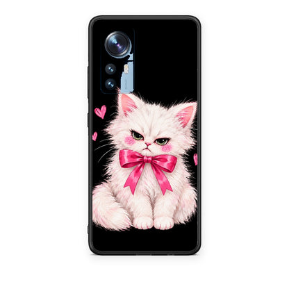 Θήκη Xiaomi 12 / 12X 5G Grumpy Party Kitten on Black από τη Smartfits με σχέδιο στο πίσω μέρος και μαύρο περίβλημα | Xiaomi 12 / 12X 5G Grumpy Party Kitten on Black case with colorful back and black bezels