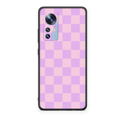 Θήκη Xiaomi 12 / 12X 5G Lavender and Pink Checkerboard από τη Smartfits με σχέδιο στο πίσω μέρος και μαύρο περίβλημα | Xiaomi 12 / 12X 5G Lavender and Pink Checkerboard case with colorful back and black bezels