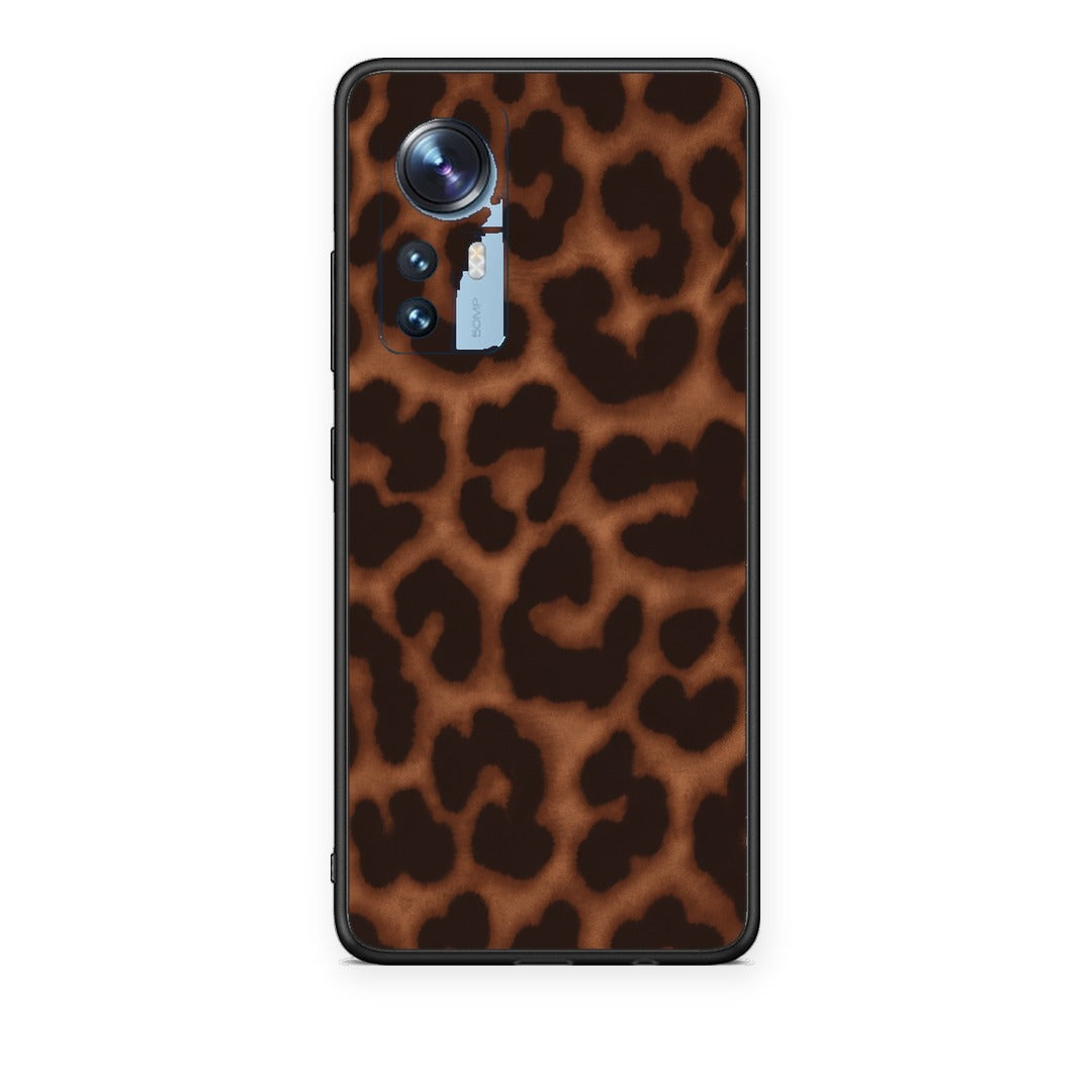 Θήκη Xiaomi 12 / 12X 5G Leopard Print Dark Brown από τη Smartfits με σχέδιο στο πίσω μέρος και μαύρο περίβλημα | Xiaomi 12 / 12X 5G Leopard Print Dark Brown case with colorful back and black bezels