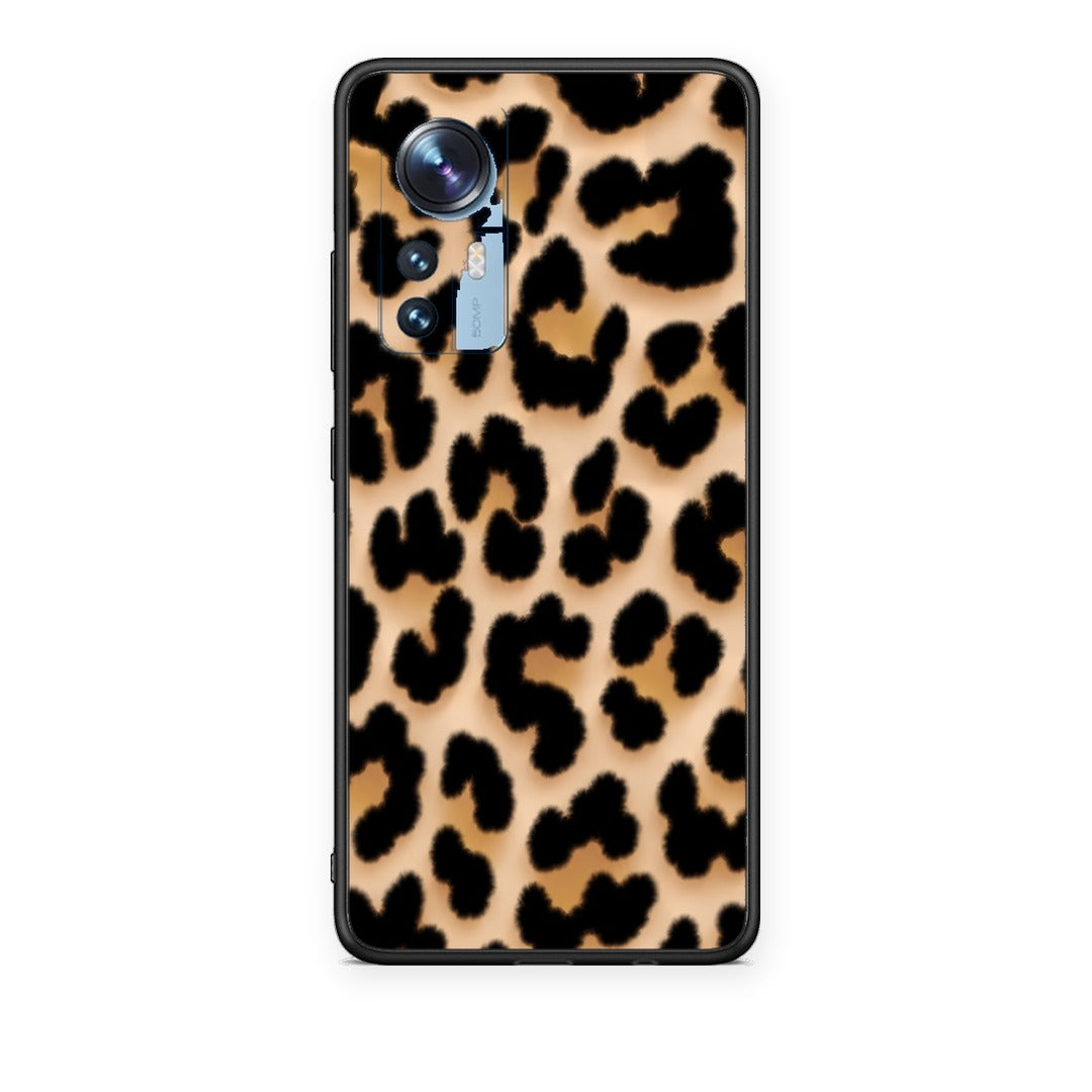 Θήκη Xiaomi 12 / 12X 5G Leopard Print Tan Large από τη Smartfits με σχέδιο στο πίσω μέρος και μαύρο περίβλημα | Xiaomi 12 / 12X 5G Leopard Print Tan Large case with colorful back and black bezels