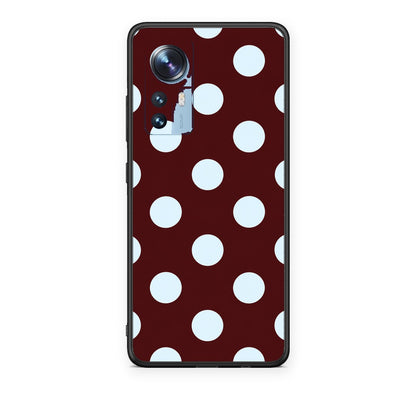Θήκη Xiaomi 12 / 12X 5G Pale Blue Large Polka Dots on Burgundy από τη Smartfits με σχέδιο στο πίσω μέρος και μαύρο περίβλημα | Xiaomi 12 / 12X 5G Pale Blue Large Polka Dots on Burgundy case with colorful back and black bezels