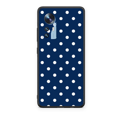 Θήκη Xiaomi 12 / 12X 5G White Small Polka Dots on Navy από τη Smartfits με σχέδιο στο πίσω μέρος και μαύρο περίβλημα | Xiaomi 12 / 12X 5G White Small Polka Dots on Navy case with colorful back and black bezels