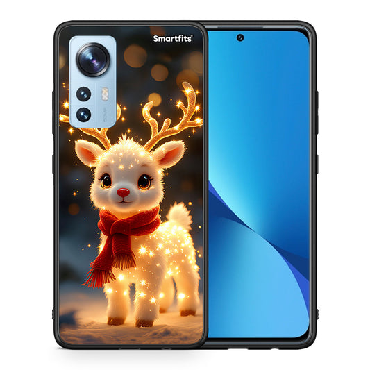 Θήκη Xiaomi 12/12X 5G Christmas Cutie από τη Smartfits με σχέδιο στο πίσω μέρος και μαύρο περίβλημα | Xiaomi 12/12X 5G Christmas Cutie case with colorful back and black bezels