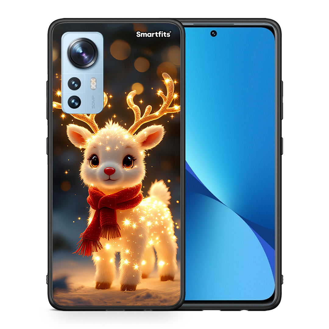 Θήκη Xiaomi 12/12X 5G Christmas Cutie από τη Smartfits με σχέδιο στο πίσω μέρος και μαύρο περίβλημα | Xiaomi 12/12X 5G Christmas Cutie case with colorful back and black bezels