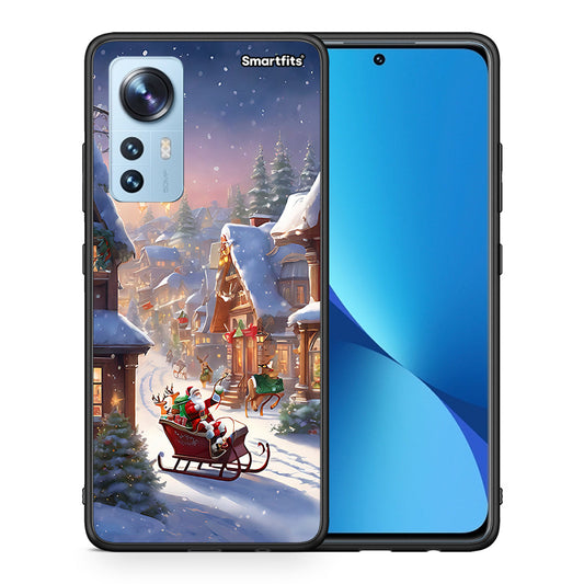 Θήκη Xiaomi 12/12X 5G Christmas Snow από τη Smartfits με σχέδιο στο πίσω μέρος και μαύρο περίβλημα | Xiaomi 12/12X 5G Christmas Snow case with colorful back and black bezels
