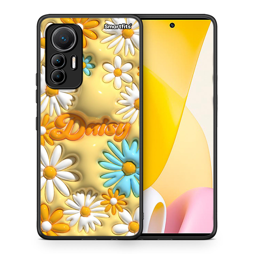 Θήκη Xiaomi 12 Lite 5G Bubble Daisies από τη Smartfits με σχέδιο στο πίσω μέρος και μαύρο περίβλημα | Xiaomi 12 Lite 5G Bubble Daisies case with colorful back and black bezels