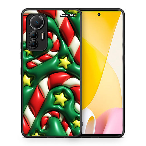 Θήκη Xiaomi 12 Lite 5G Christmas Bubbles από τη Smartfits με σχέδιο στο πίσω μέρος και μαύρο περίβλημα | Xiaomi 12 Lite 5G Christmas Bubbles case with colorful back and black bezels